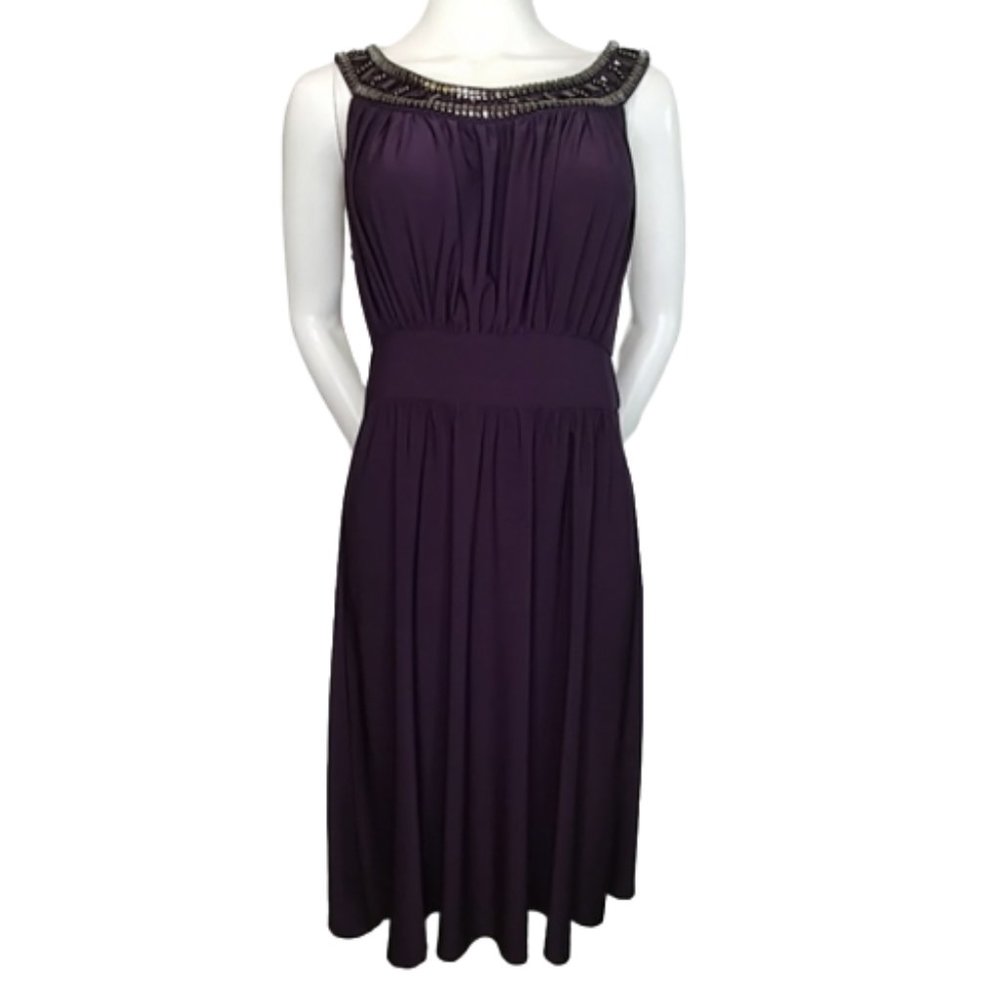 Haani Sleeveless Beaded Jeweled Stretch Dress Sz M